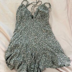 Floral Green Romper